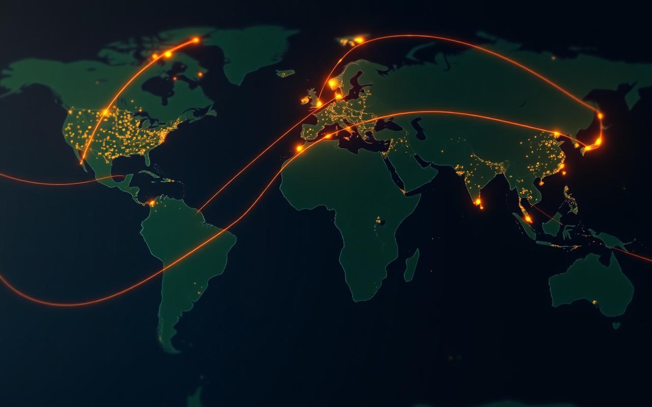 Global trade lane map